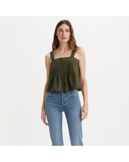 Levi's Green Cici Tank Woven Cami Vest