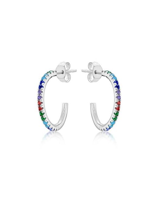 Be You Metallic Sterling Multi-coloured Cz Hoops