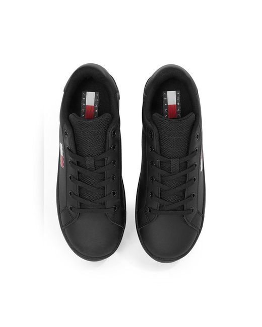 Tommy Hilfiger Black Essential Icon Flatform Trainers