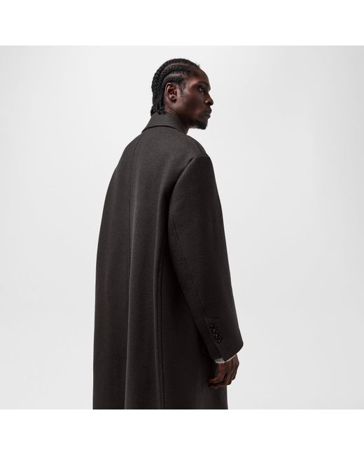 AMI Black Manteau Structured Overcoat for men
