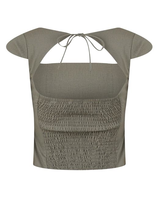 Jack Wills Gray Cap Sleeve Blouse