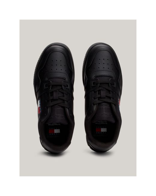 Tommy Hilfiger Black Essential Retro Basketball Trainers