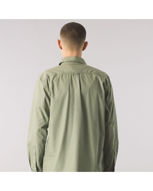 Pretty Green Green Brentwood Long-Sleeve Plain Shirt for men