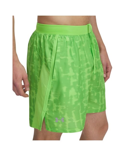 Under Armour Green Launch 7" Shorts Cyber Reflective for men