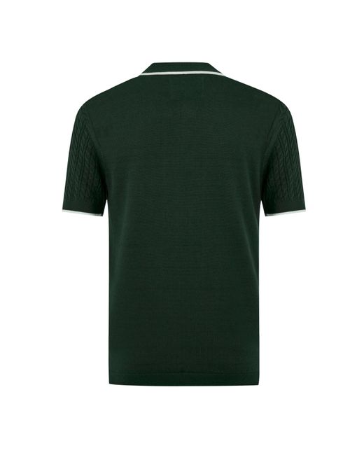 Jack Wills Green Jw Braid Knitted Short-Sleeve Polo Shirt for men