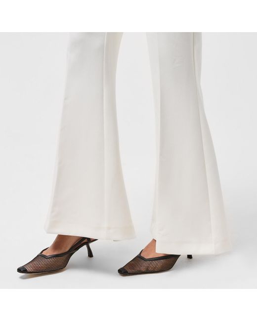 French Connection White Arlette Straight Leg Trousers