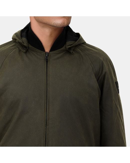 Lyle & Scott Green Wax Bomber Jacket for men