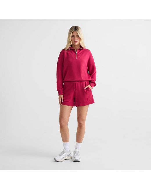 Varley Red Fleece Jogger Shorts