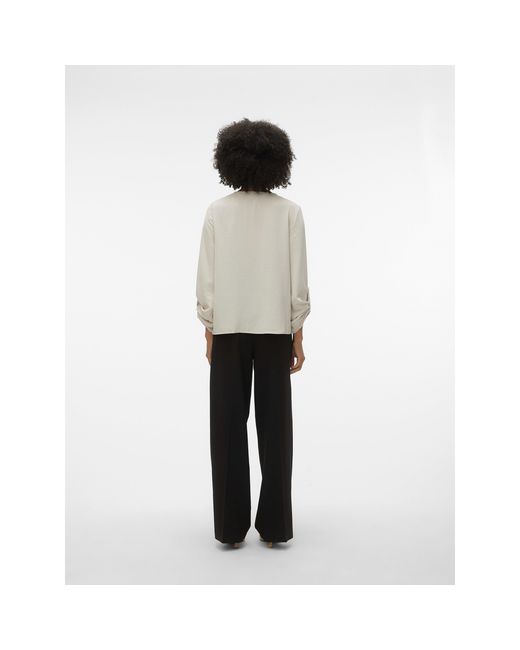 Vero Moda White V-Neck Long Sleeve Blouse