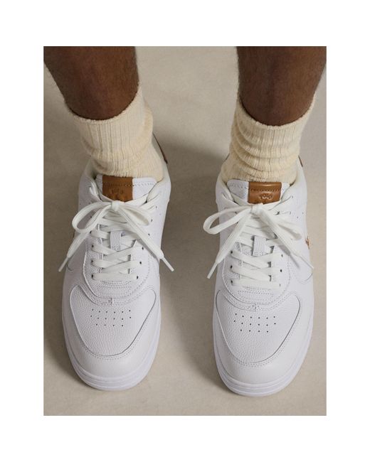 Polo Ralph Lauren White Master Court Trainers for men