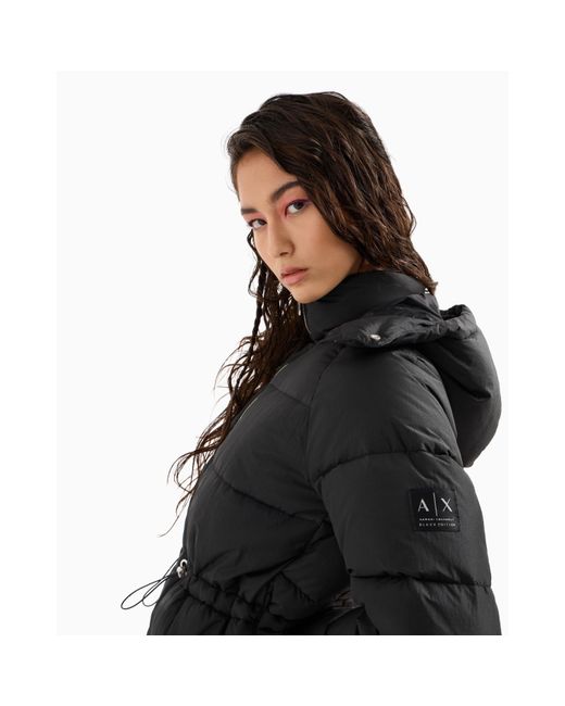 ARMANI EXCHANGE Black Insulated Short Puffer Jacket