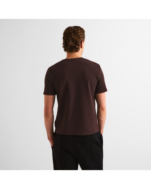 Boss Brown Bodywear Waffle T-Shirt With Structured Design for men