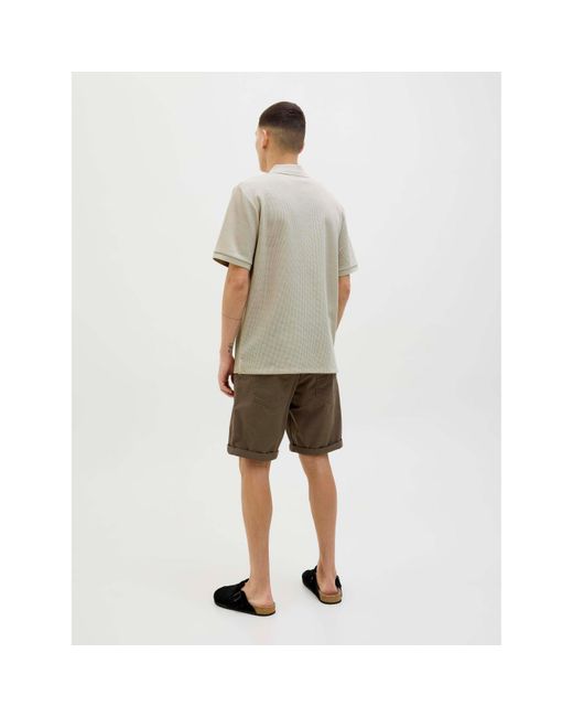 Jack & Jones Natural Austin Zip Polo for men