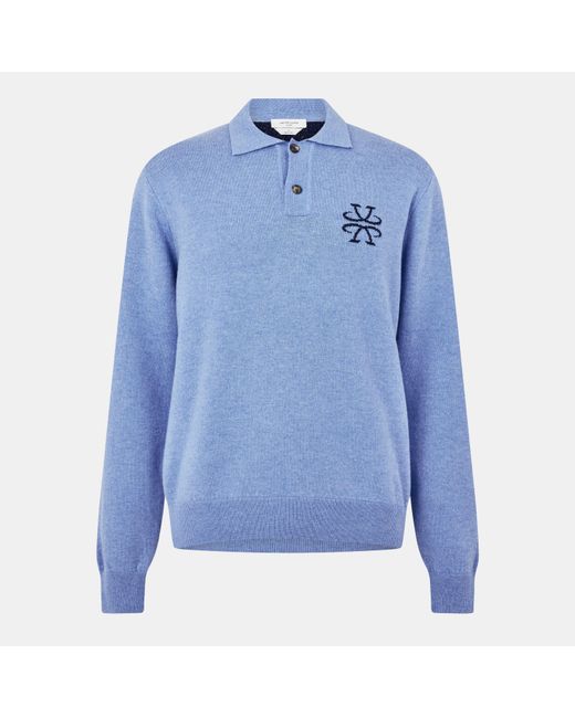 Jacob Cohen Blue Polo Knitted Top for men