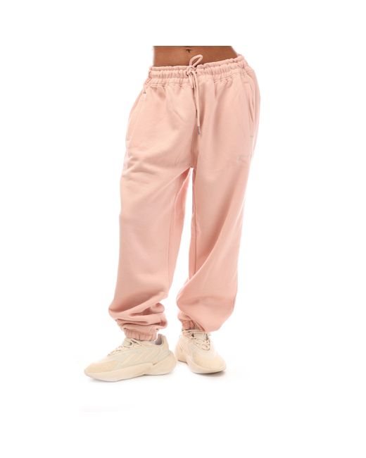 Hype Pink Adults Oversized Closed Hem Fleece Joggers