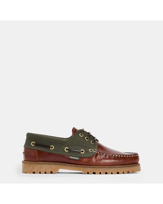 Barbour Brown Deck Boat Shoes for men