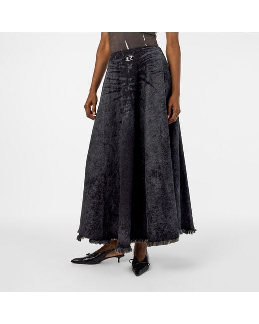 DIESEL Gray De-Hannie-Fsh Denim Skirt