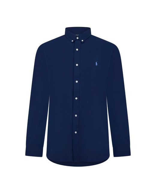 Polo Ralph Lauren Blue Slim Fit Poplin Long-Sleeve Shirt for men