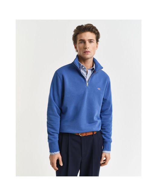 Gant Blue Shield Half-Zip Sweatshirt for men