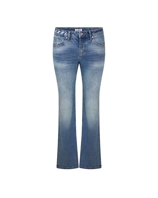 L/AB Off White Blue Low-Rise Bootcut Jeans