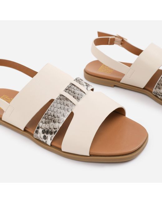 Where's That From White Wide Fit Pu Uma Flat Sandals