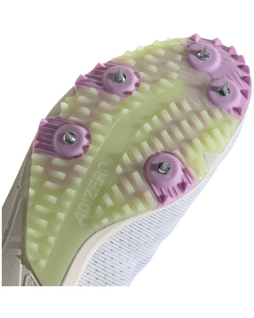 Adidas White Adizero Running Spikes for men