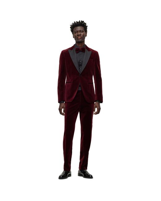 Boss Red Genius Tux Cotton Slim Fit Suit Trousers for men