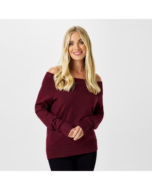 Biba Red Knitted Bardot Jumper