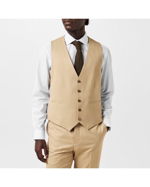 Twisted Tailor Natural Ellroy Slim Waistcoat for men