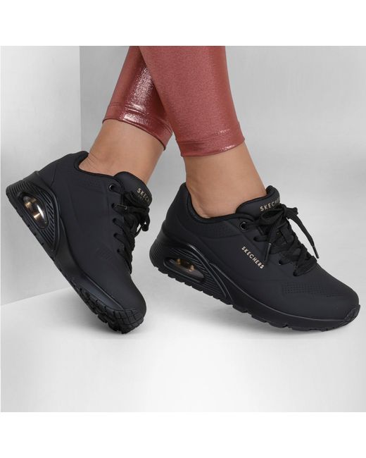 Skechers Black Uno Stand On Air Trainers