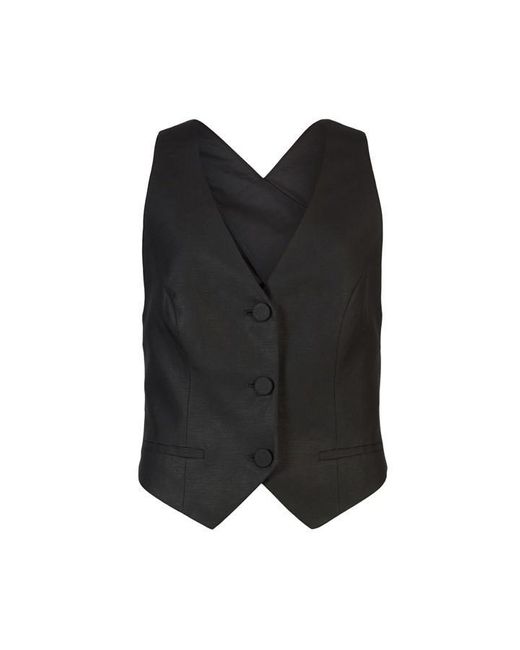 AllSaints Black Petra Waistcoat