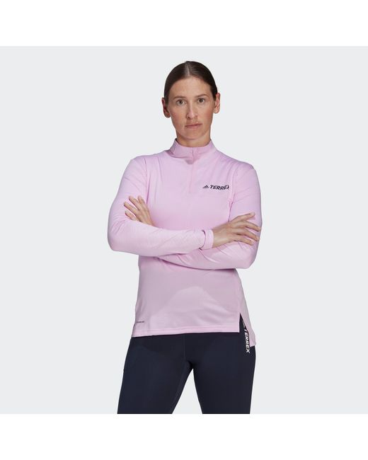 Adidas Purple Terrex Multi Half-Zip Long-Sleeve Top