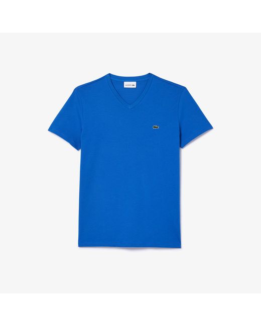 Lacoste Blue V Neck Tee Sn99 for men