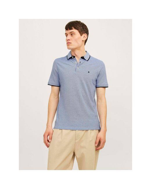 Jack & Jones Blue Paulos Pack Short Sleeve Polo Shirt for men