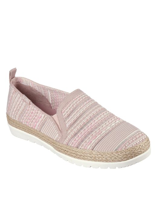 Skechers Pink Engineered Woven Twin Gore Slip On Espadrilles