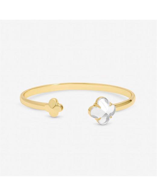 Jon Richard Metallic Polished And Crystal Clover Bangle