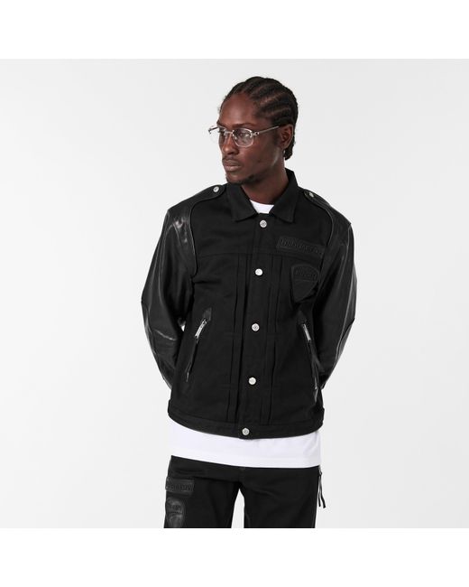 DSquared² Black Leather Slim Fit Jacket for men