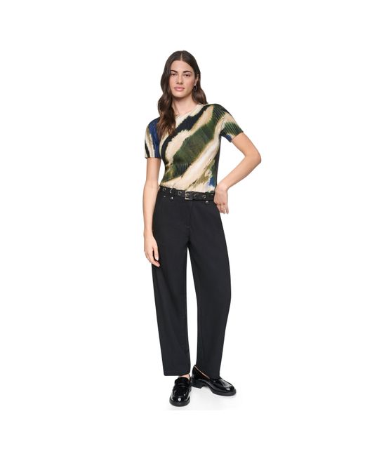 DKNY Green Printed Mix Rib Ld64