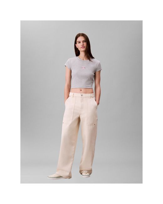 Calvin Klein Gray Ckj Mono Baby T Crop Top
