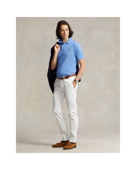 Polo Ralph Lauren Blue Custom Slim Short Sleeve Shirt for men