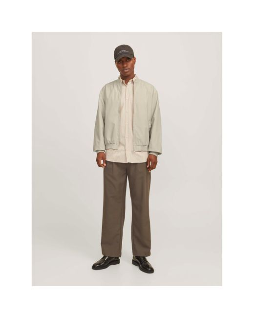 Jack & Jones White Charge Bomber Jacket for men