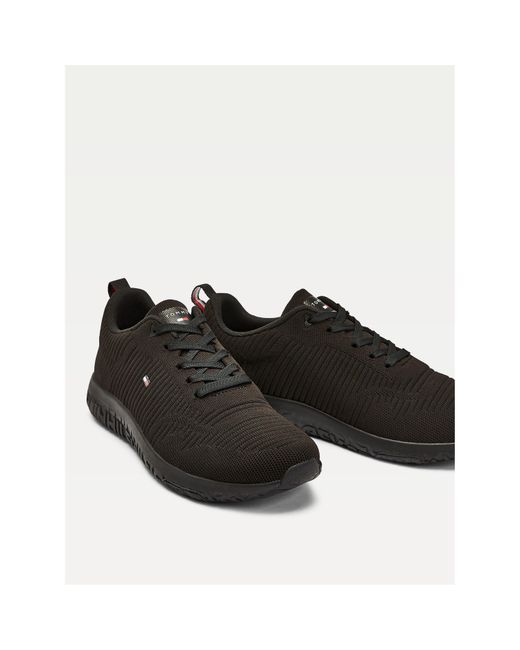 Tommy Hilfiger Black Tevo Run Trainers for men