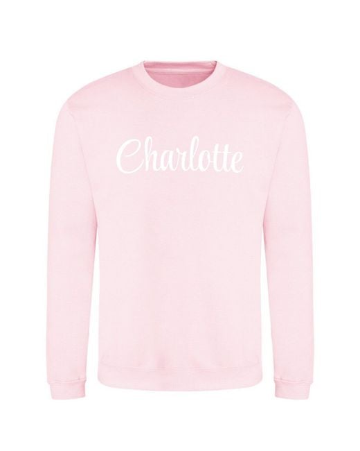 AWD Pink Adults Cotton Long Sleeve Crew Sweatshirt