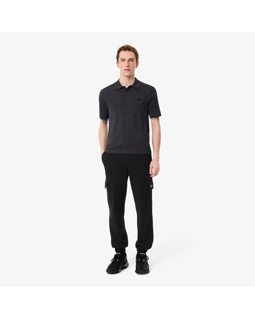 Lacoste Black Cargo Jogging Bottoms for men