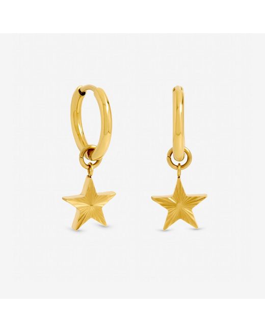Jon Richard Metallic Plated Waterproof Star Huggie Earrings