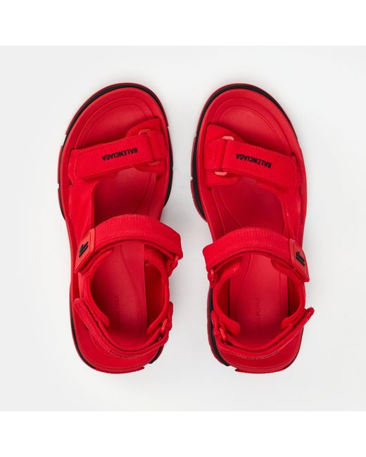Balenciaga Red Flat Sandals for men