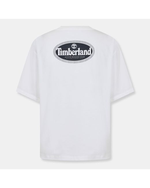 Timberland White Timb Oval Regular Fit T-Shirt for men