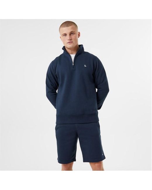 Jack Wills Blue Barchester Quarter Zip Sweatshirt for men