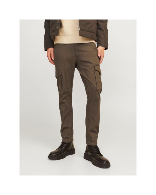 Jack & Jones Brown Paul Cargo Trousers for men