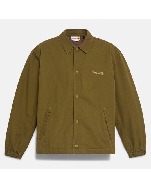 Timberland Green Coach Canvas Overshirt for men